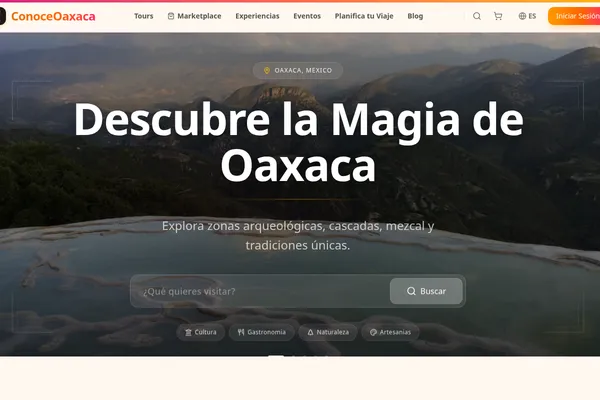 ConoceOaxaca - Marketplace turístico PWA bilingüe - Proyecto desarrollado por Torres Santiago