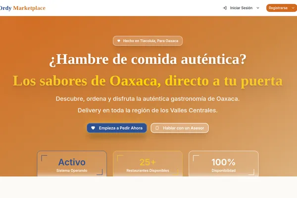Ordy - Marketplace de comida local en Oaxaca - Proyecto desarrollado por Torres Santiago